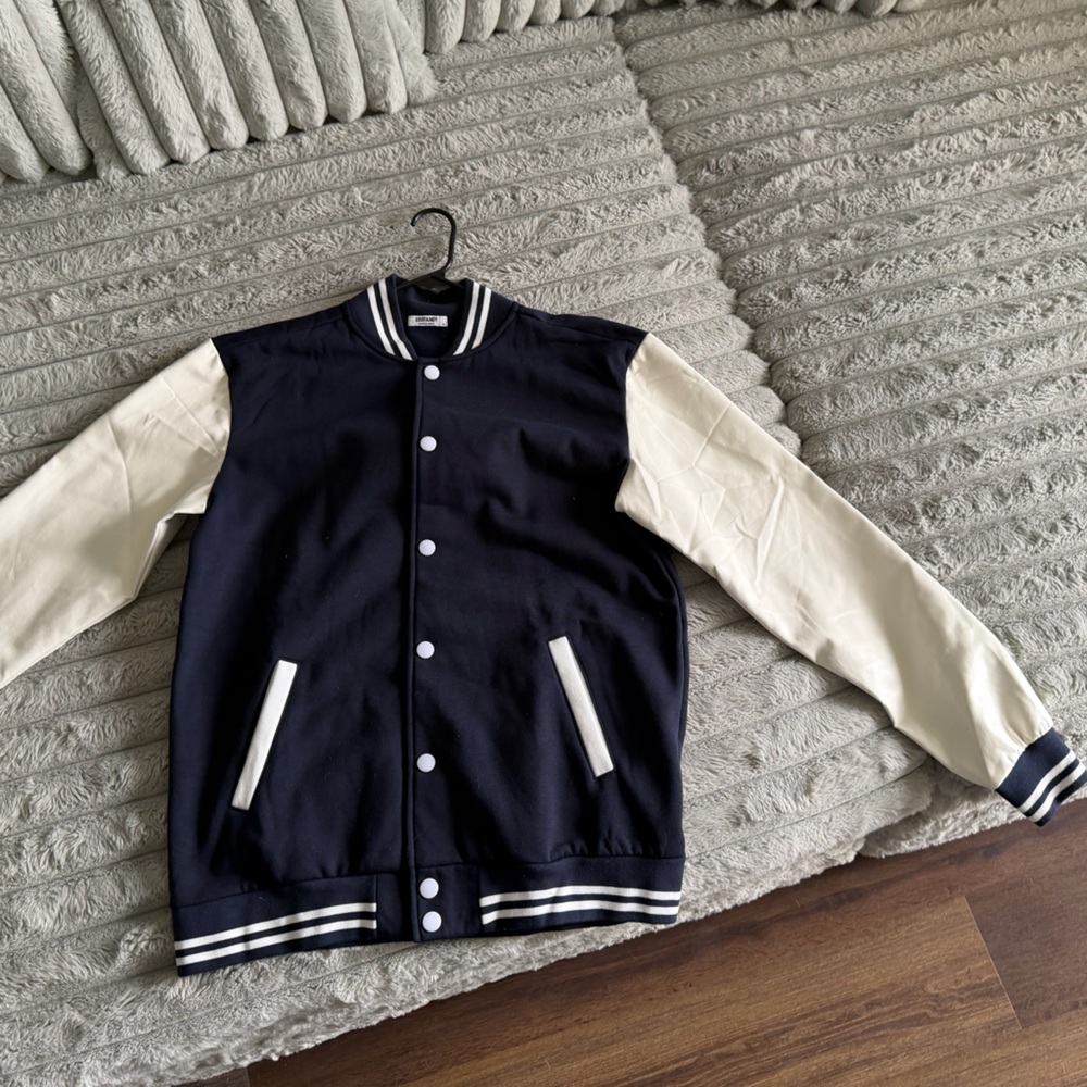 Black and Cream Varsity Jacket